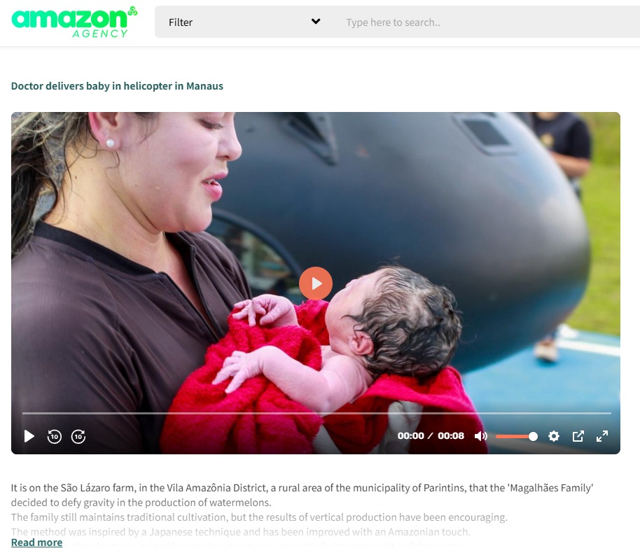 Doctor delivers baby aboard helicopter over Manaus.